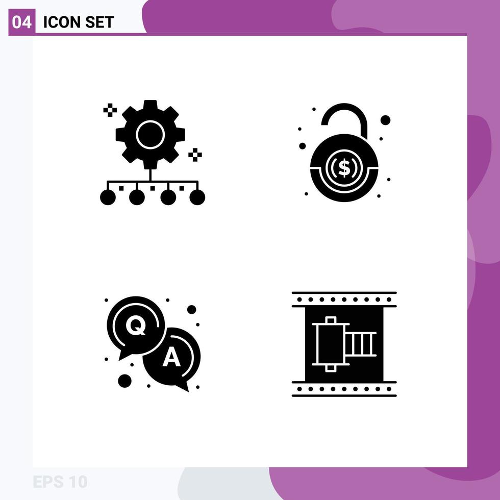 Modern Set of Solid Glyphs and symbols such as authority responsibility answer work management financial solution Editable Vector Design Elements