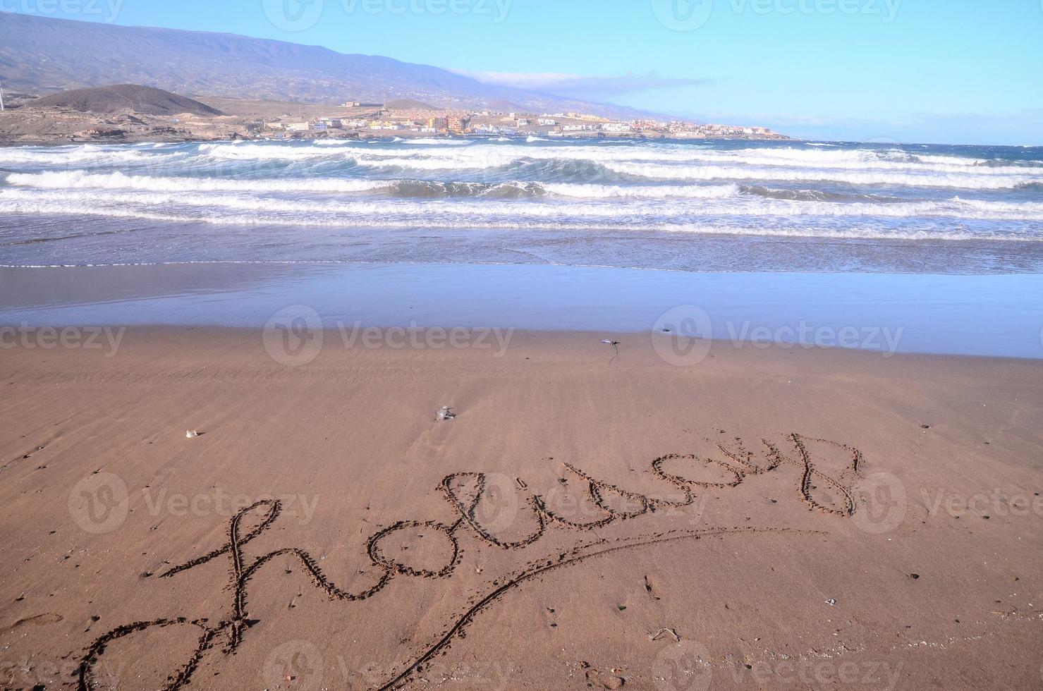 playa de arena en las islas canarias foto