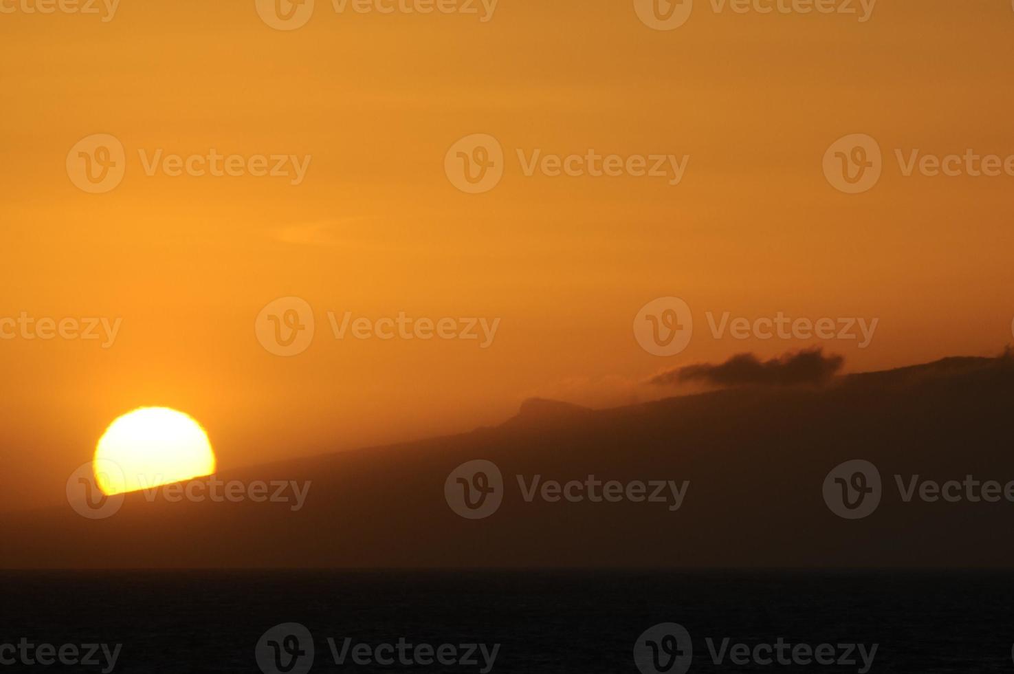Sunset over the ocean photo