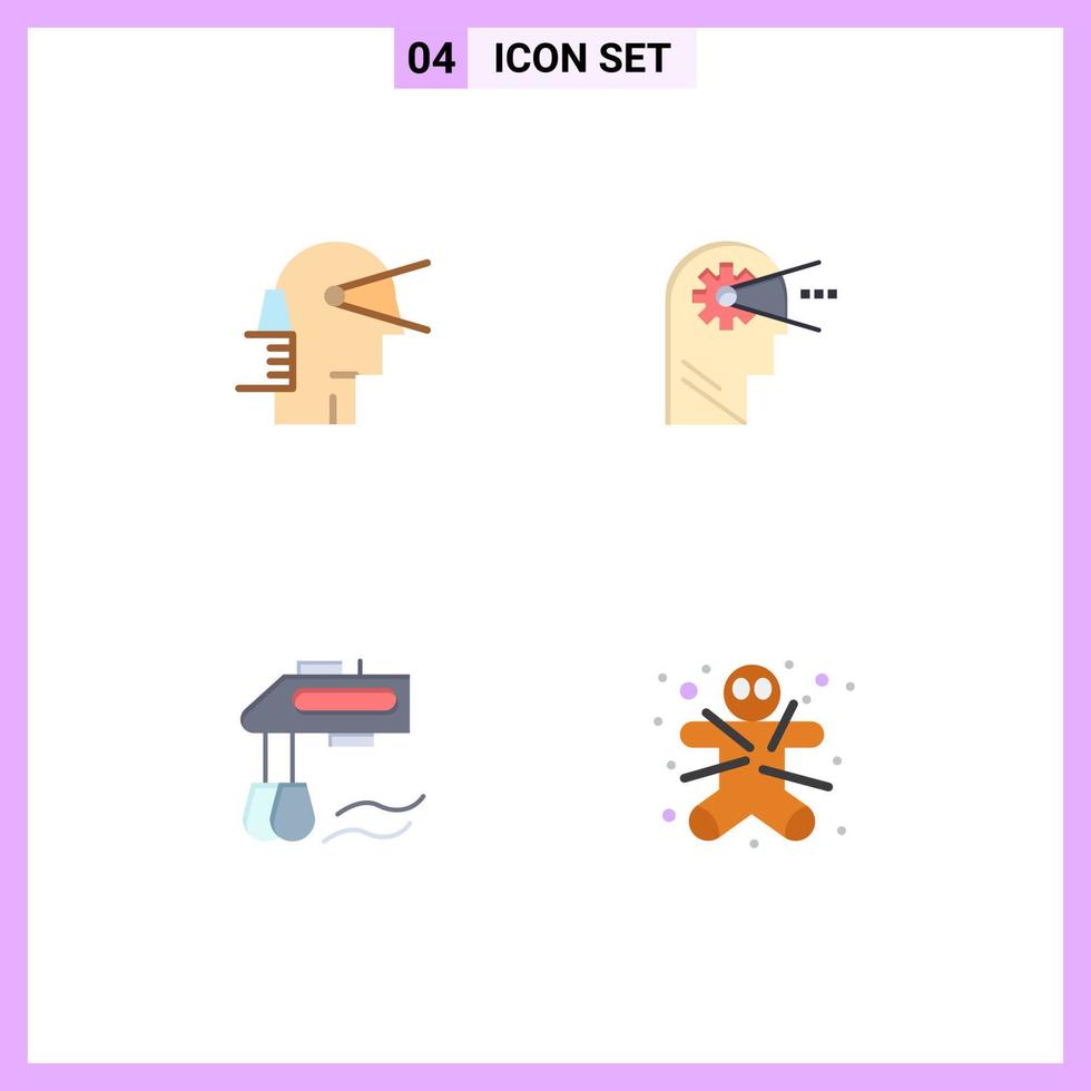 Group of 4 Modern Flat Icons Set for business mixer path process manual Editable Vector Design Elements