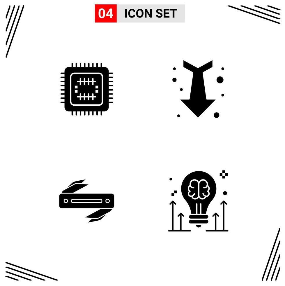 4 Icons Solid Style Grid Based Creative Glyph Symbols for Website Design Simple Solid Icon Signs Isolated on White Background 4 Icon Set vector