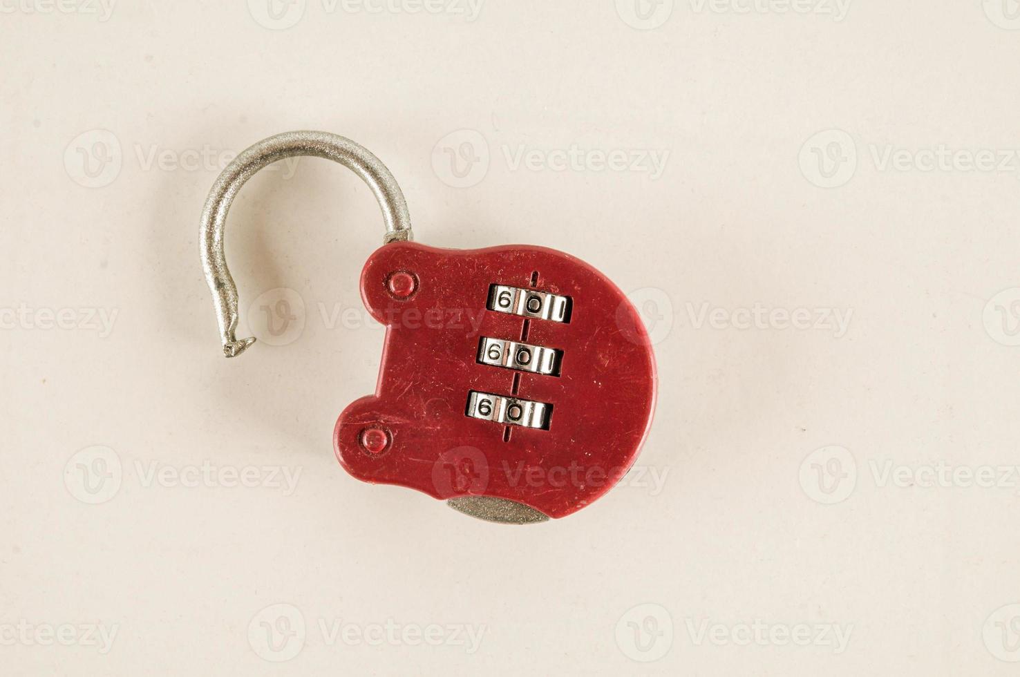 Red combination lock photo