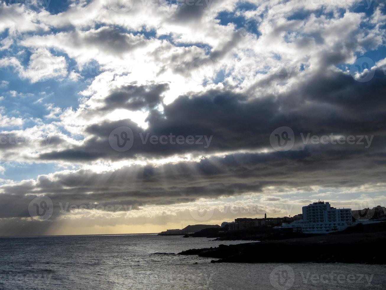 Sunset over the ocean photo