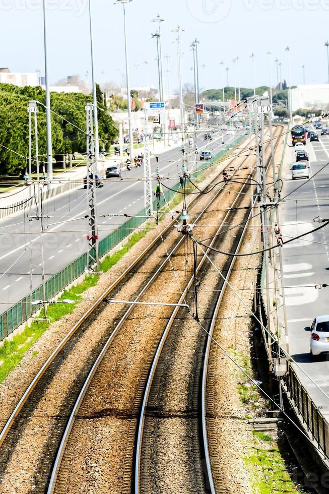 vista de las vías del tren foto