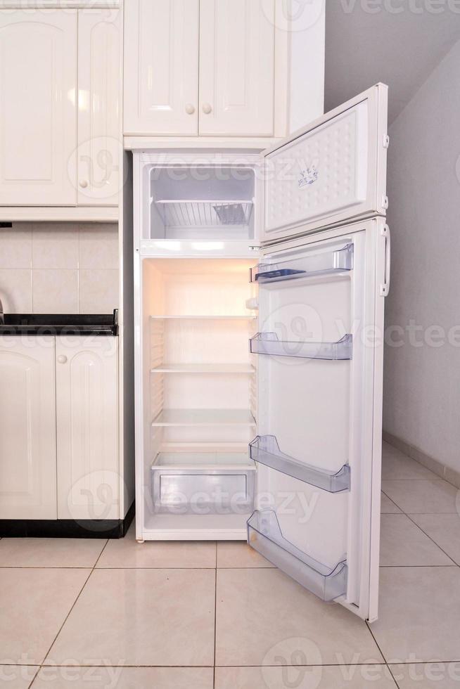 Empty refrigerator view photo