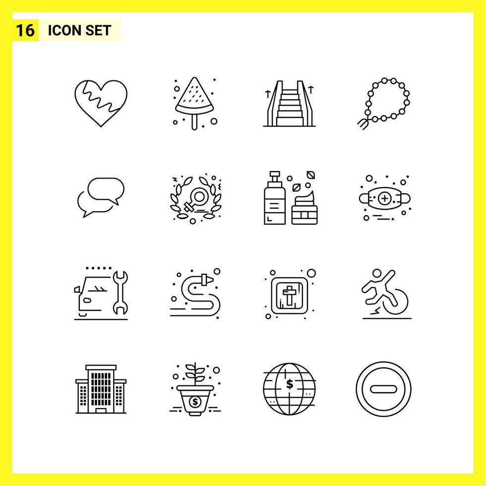 16 Icon Set Simple Line Symbols Outline Sign on White Background for Website Design Mobile Applications and Print Media vector