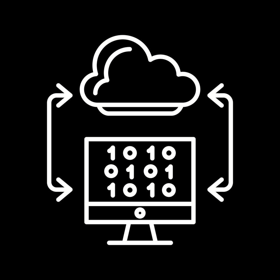 icono de vector de codificación de nube