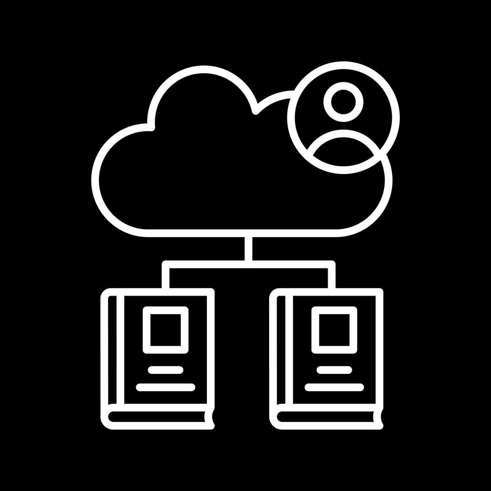 icono de vector de biblioteca de nube