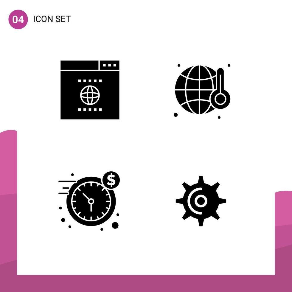 Set of Commercial Solid Glyphs pack for browser money gas world wheel Editable Vector Design Elements