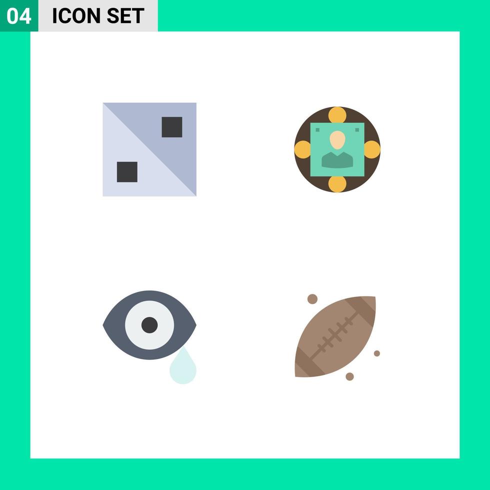 Group of 4 Modern Flat Icons Set for cross eye manager modern science Editable Vector Design Elements