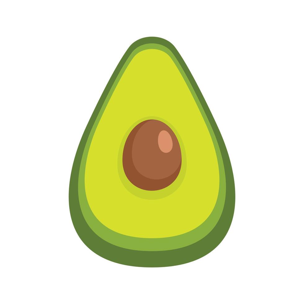 icono de medio aguacate vector aislado plano