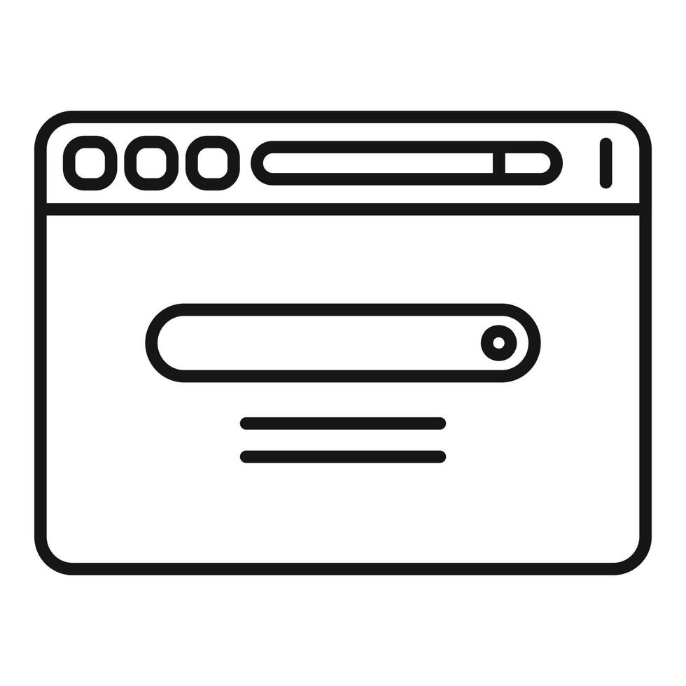 Browser monitor icon outline vector. Window interface vector