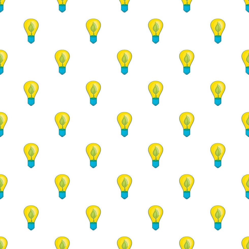 Light bulb with sprout pattern, cartoon style vector