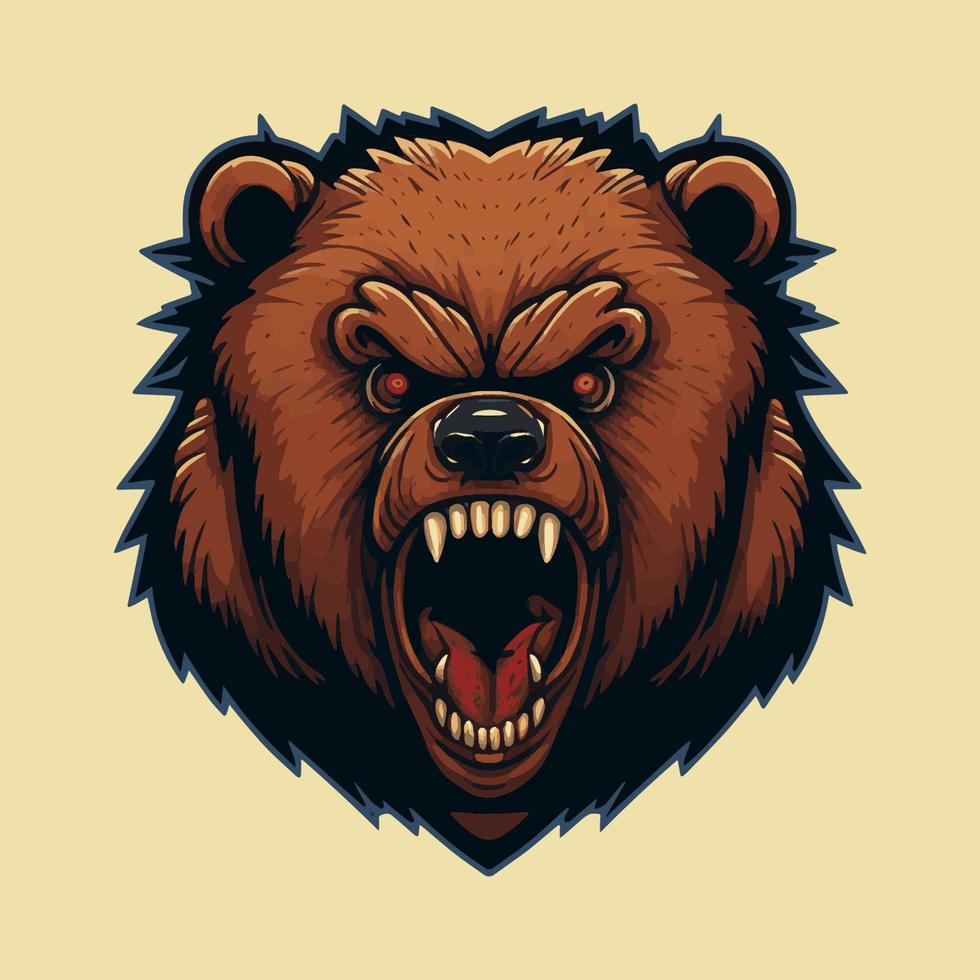 Illustration of Wild Bear Head Logo concept for Mascot Icon or Poster  14784804 Vector Art at Vecteezy