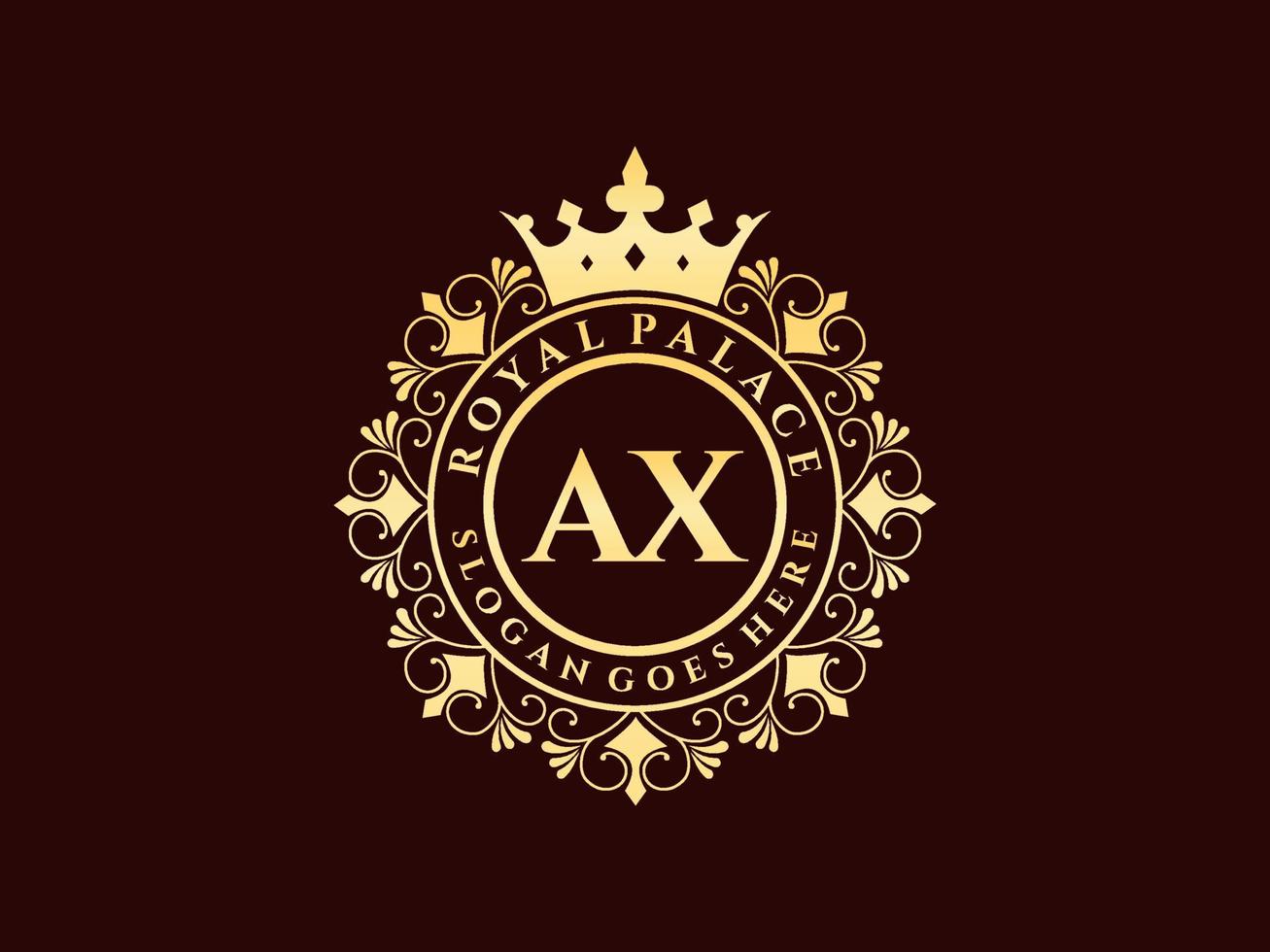 logotipo victoriano de lujo real antiguo con marco ornamental. vector