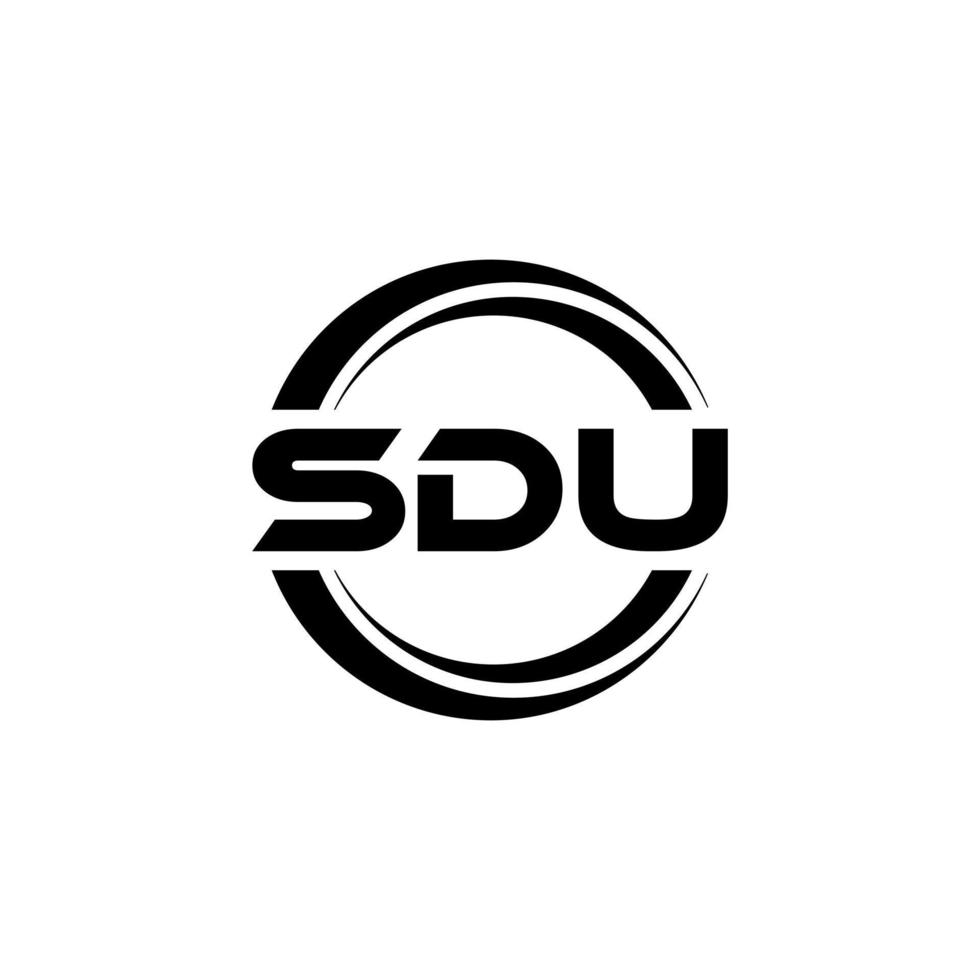 SDU letter logo design in illustration. Vector logo, calligraphy designs for logo, Poster, Invitation, etc.