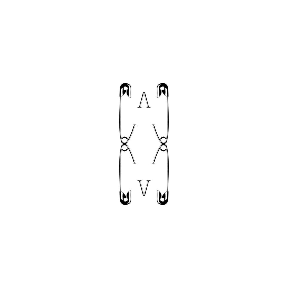 Safety Pin Silhouette Composition for Art Illustration, Logo, Website, Apps, Pictogram or Graphic Design Element. Vector Illustration