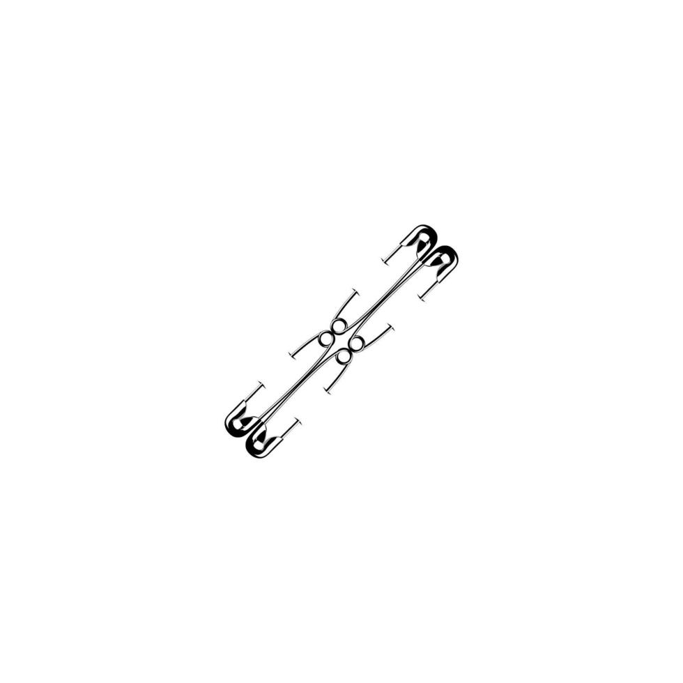 Safety Pin Silhouette Composition for Art Illustration, Logo, Website, Apps, Pictogram or Graphic Design Element. Vector Illustration