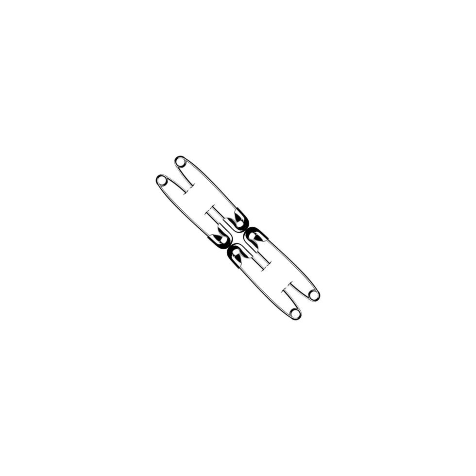 Safety Pin Silhouette Composition for Art Illustration, Logo, Website, Apps, Pictogram or Graphic Design Element. Vector Illustration