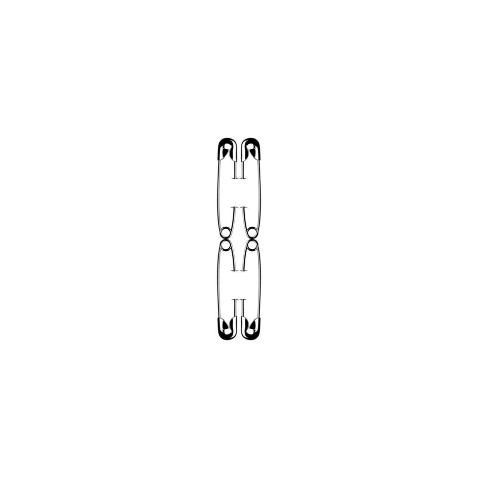 Safety Pin Silhouette Composition for Art Illustration, Logo, Website, Apps, Pictogram or Graphic Design Element. Vector Illustration