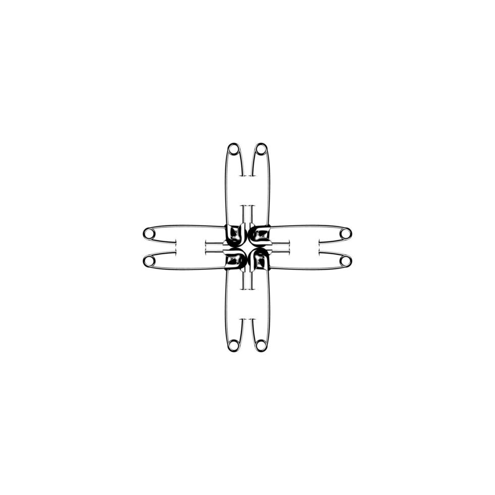 composición de silueta de alfiler de seguridad para ilustración de arte, logotipo, sitio web, aplicaciones, pictograma o elemento de diseño gráfico. ilustración vectorial vector