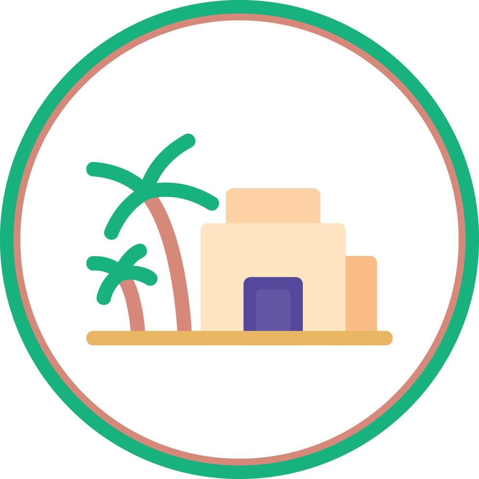 Desert House Filled Icon vector