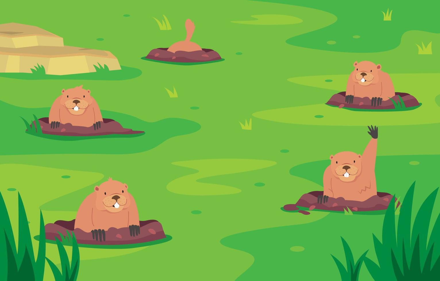 fondo feliz día de la marmota vector