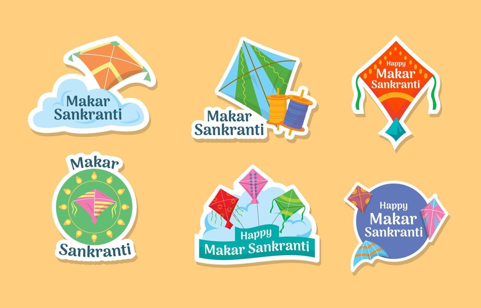 Makar Sankranti Stickers Celebrate vector