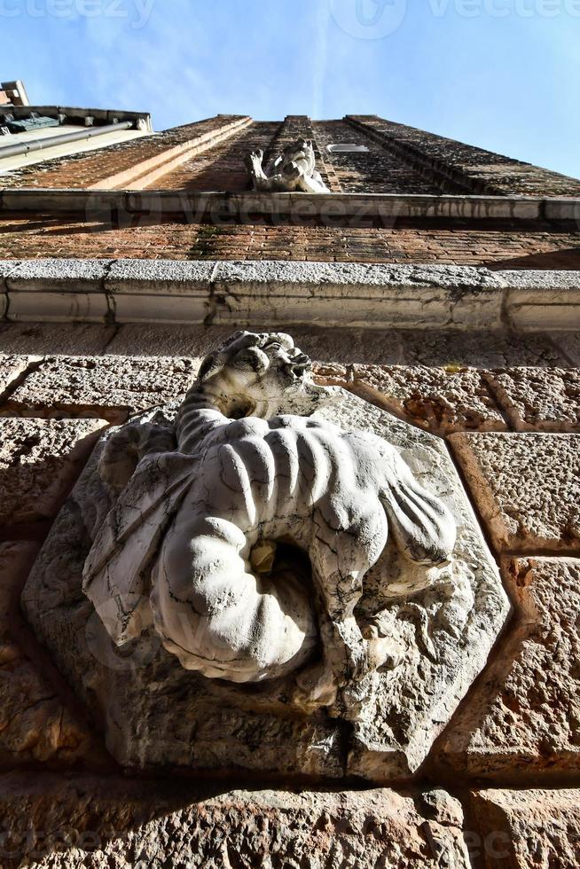 Lion statue in temple photo