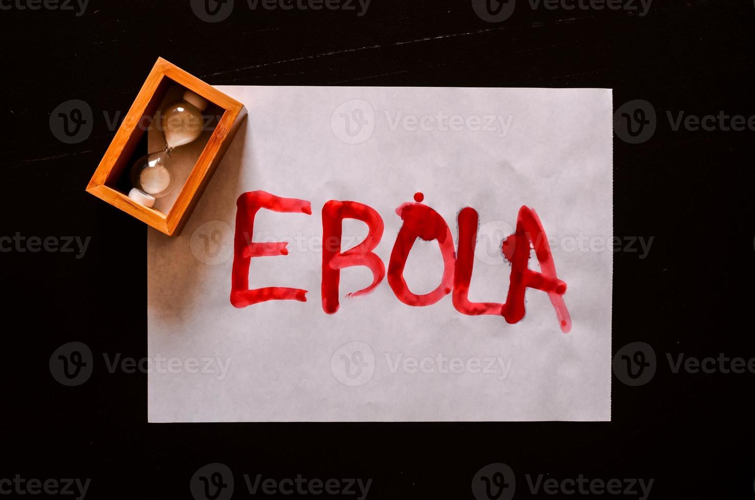 Ebola written on paper photo