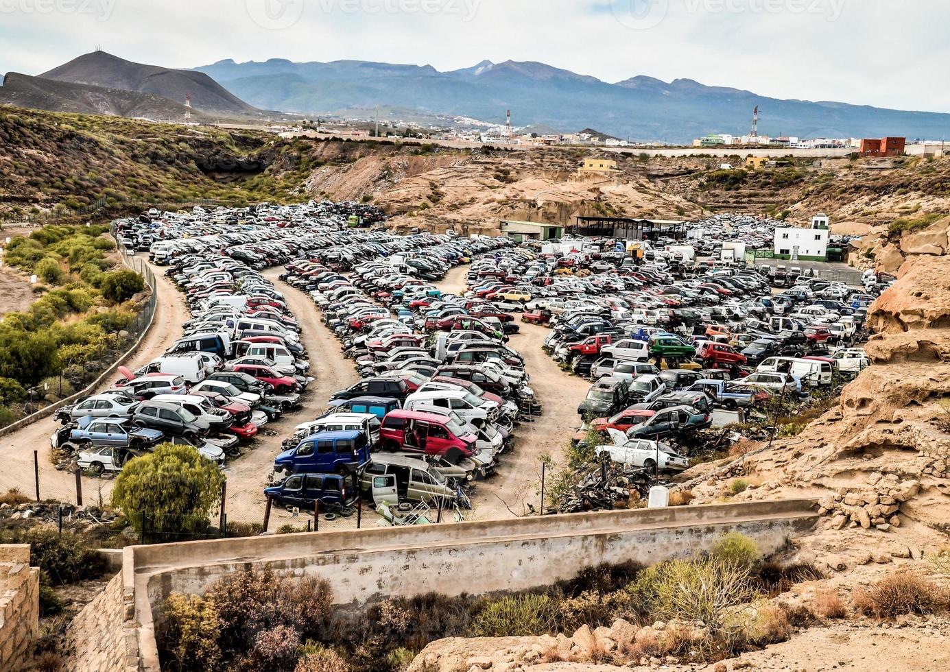 Parking lot in desert photo