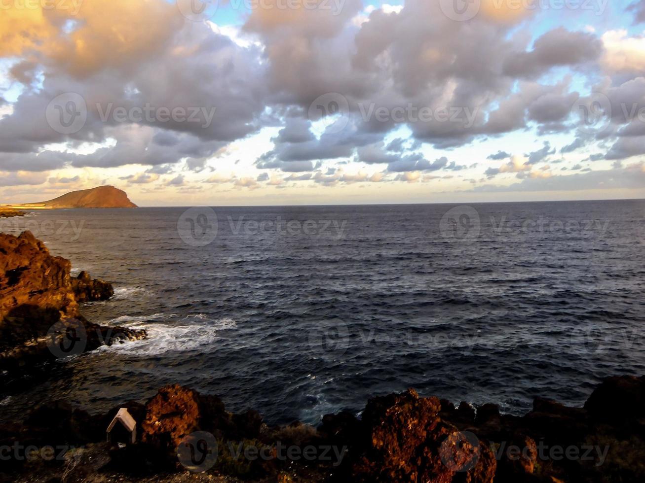 Sunset over the ocean on the Canary Islands photo