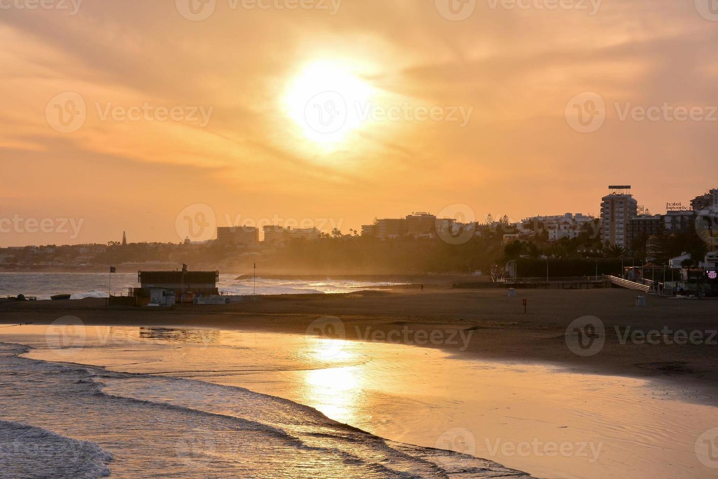 Beach golden hour photo