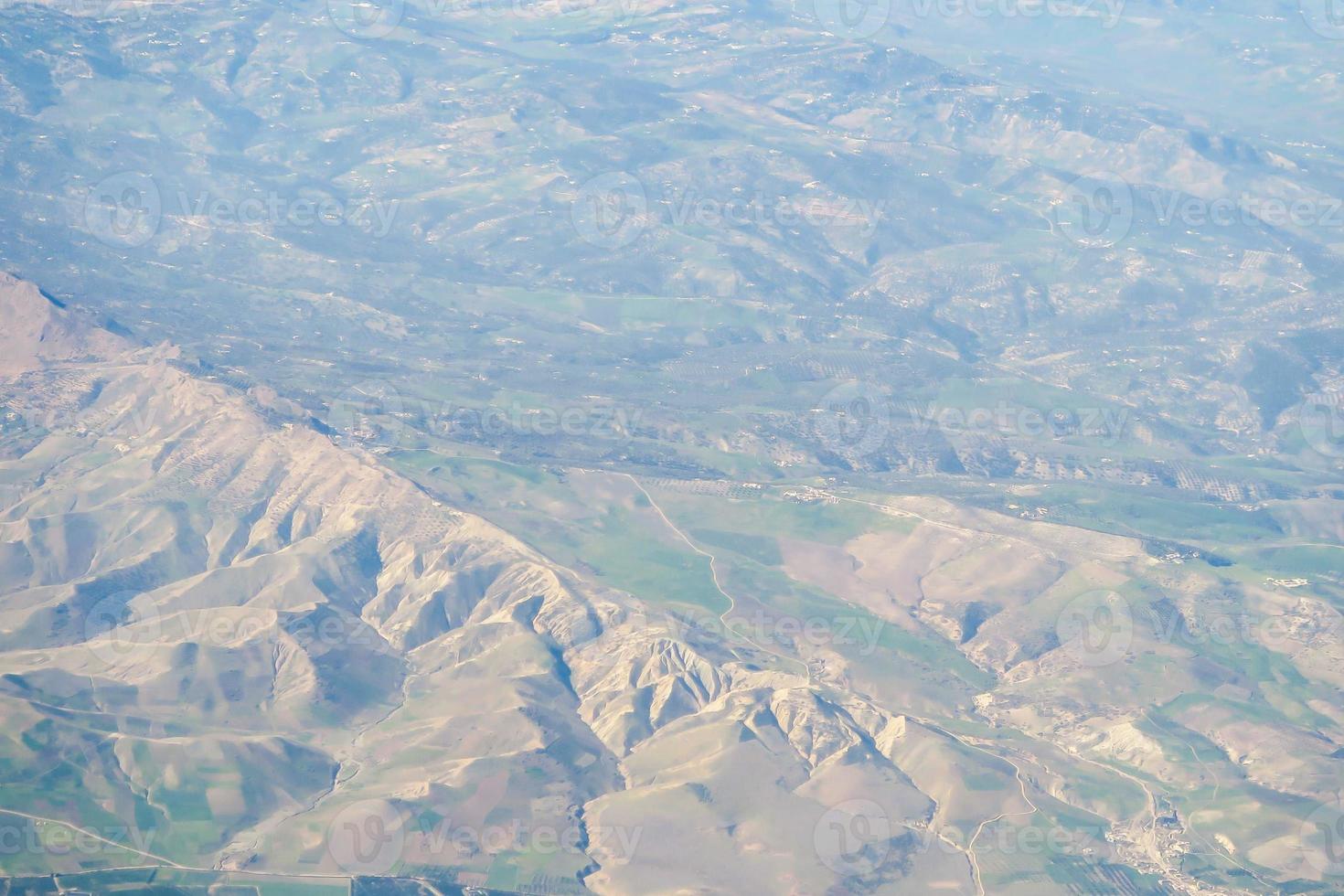 Aerial mountain view photo