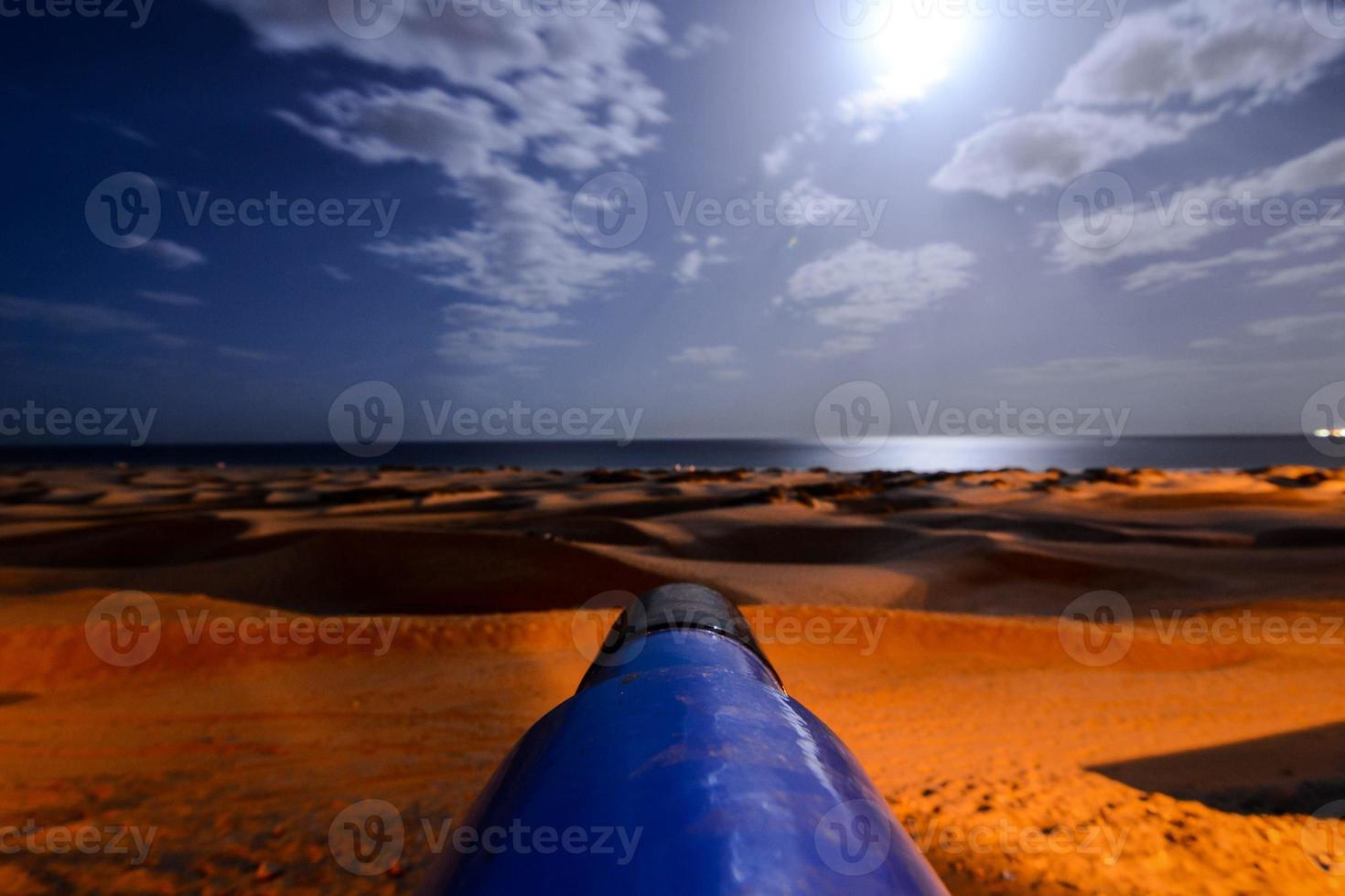 Night Desert with sand dunes photo