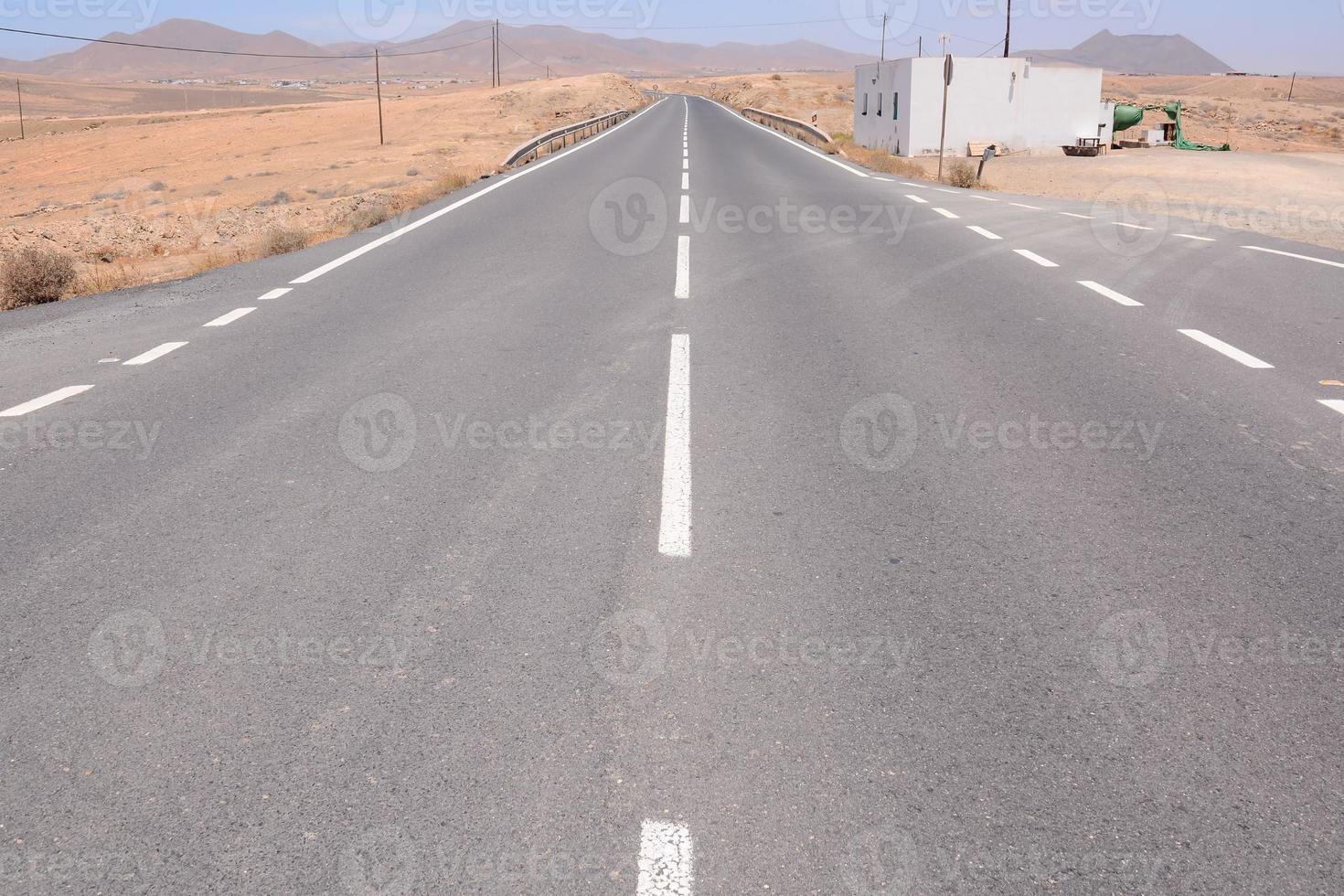 Road view by the desert photo