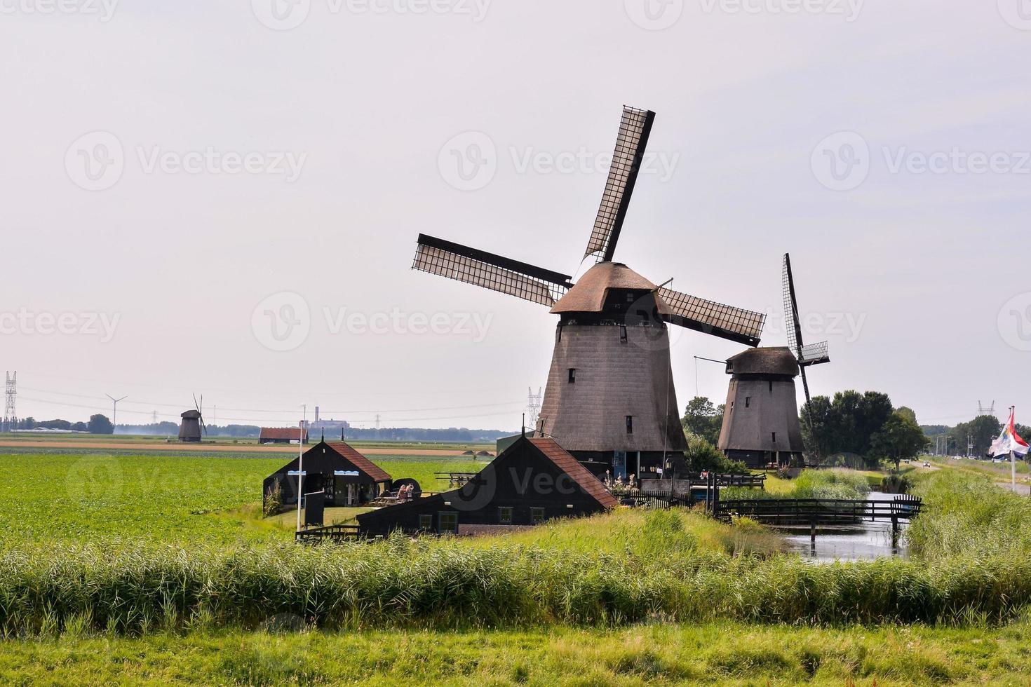 Windmill landscape view photo