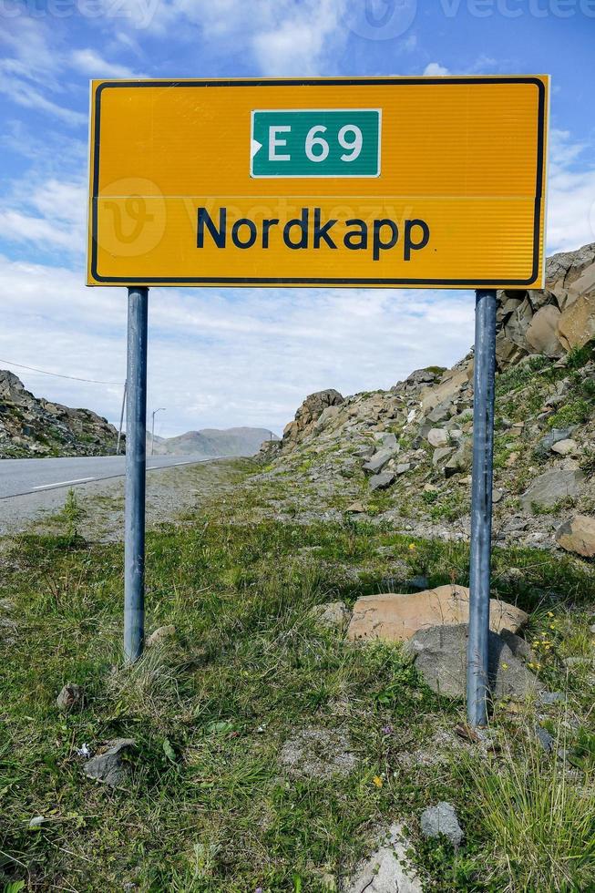 Nordkapp road sign photo