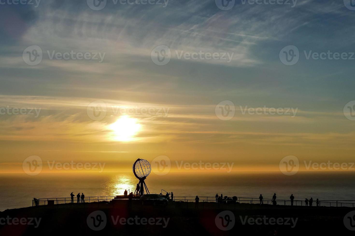 Sunset over the ocean photo