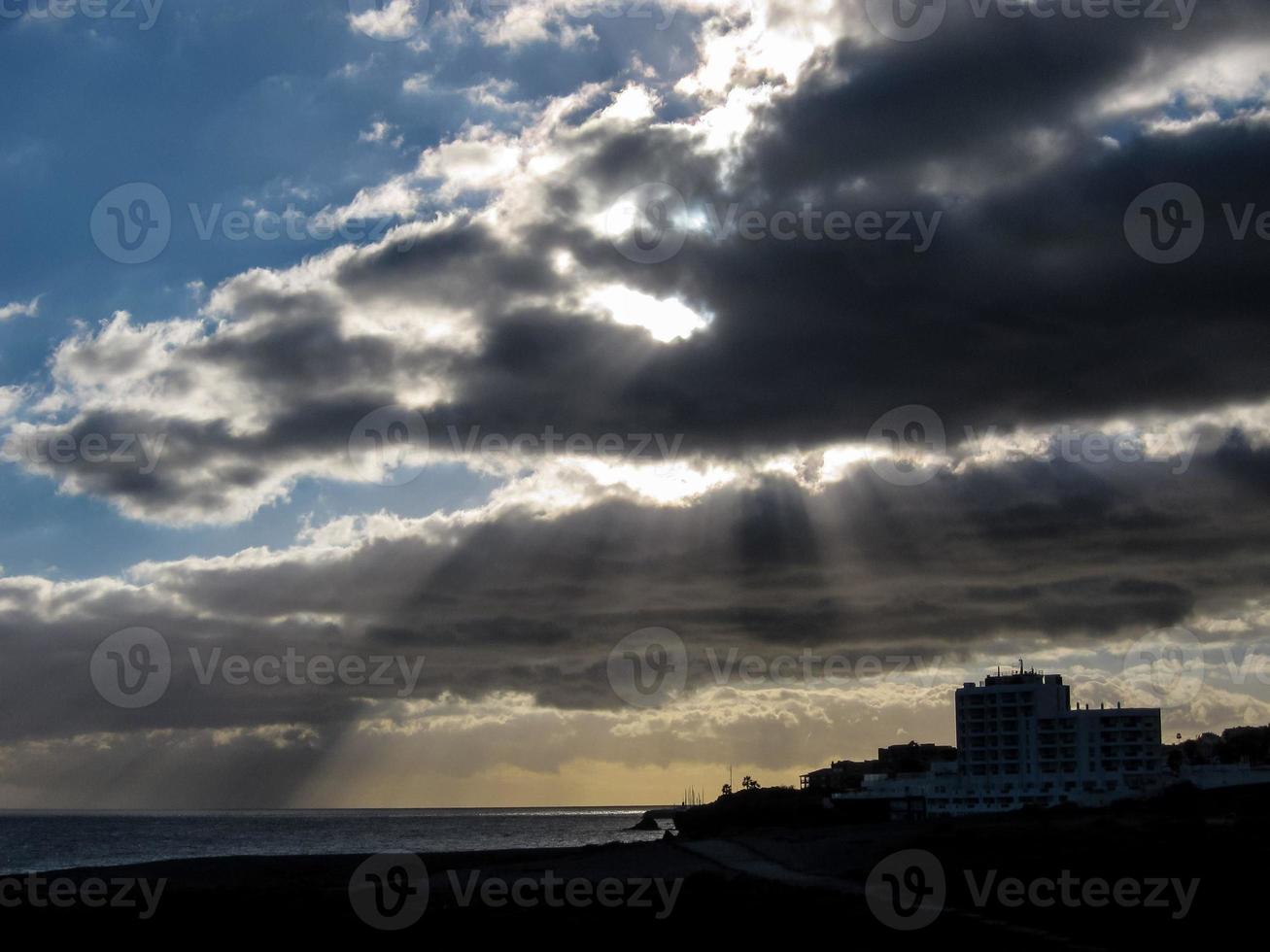 Sunset over the ocean photo