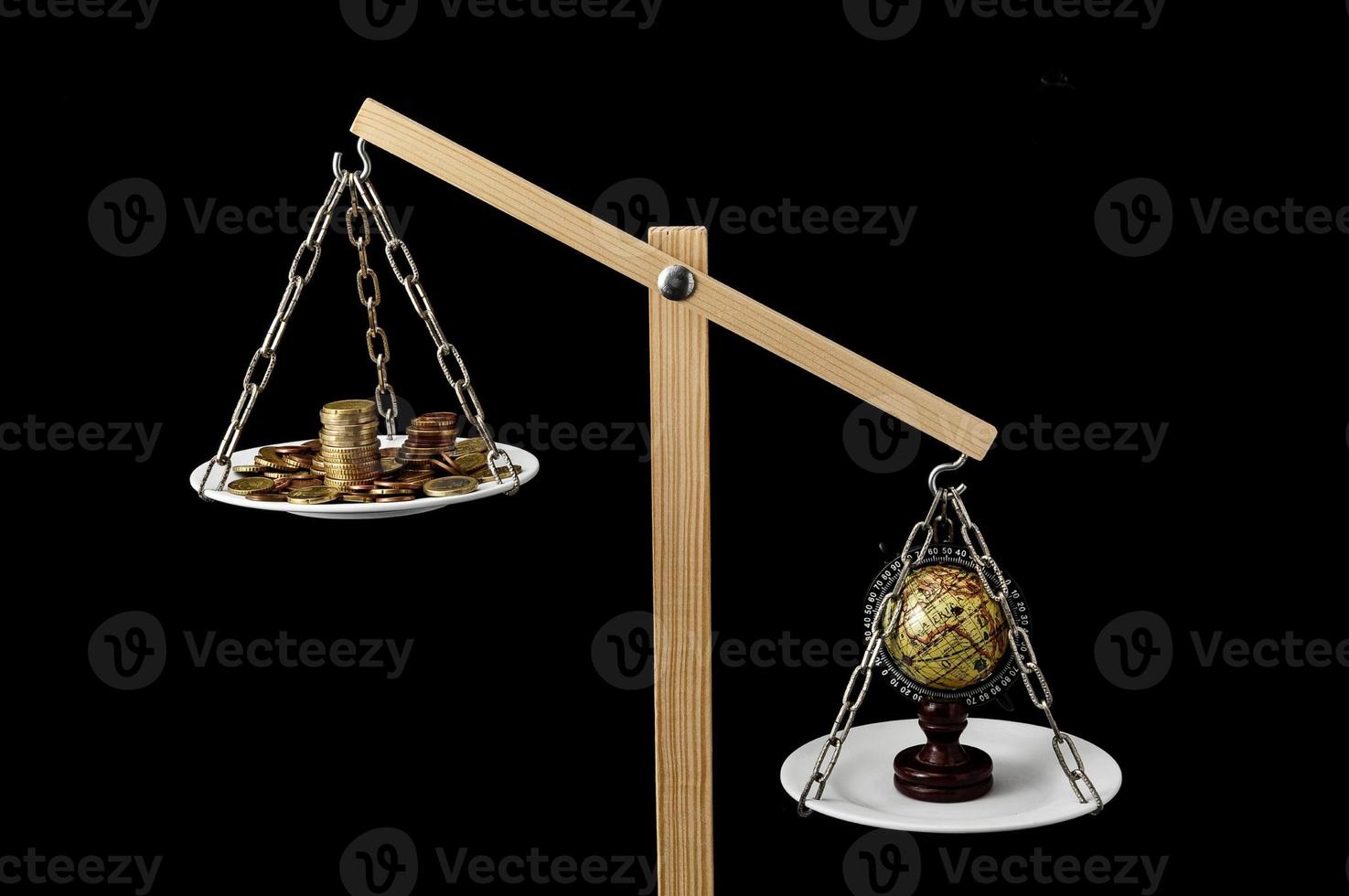 Scale with money and globe photo