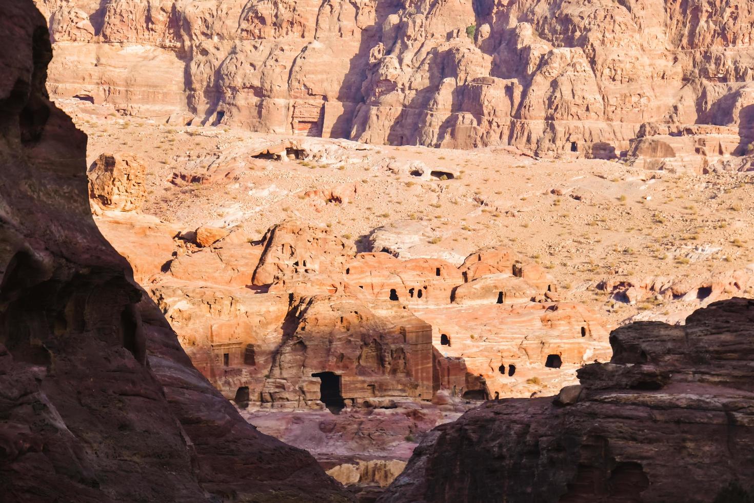 Royal tombs structures in ancient city of Petra, Jordan. It is know as the Loculi. Petra has led to its designation as UNESCO World Heritage Site photo