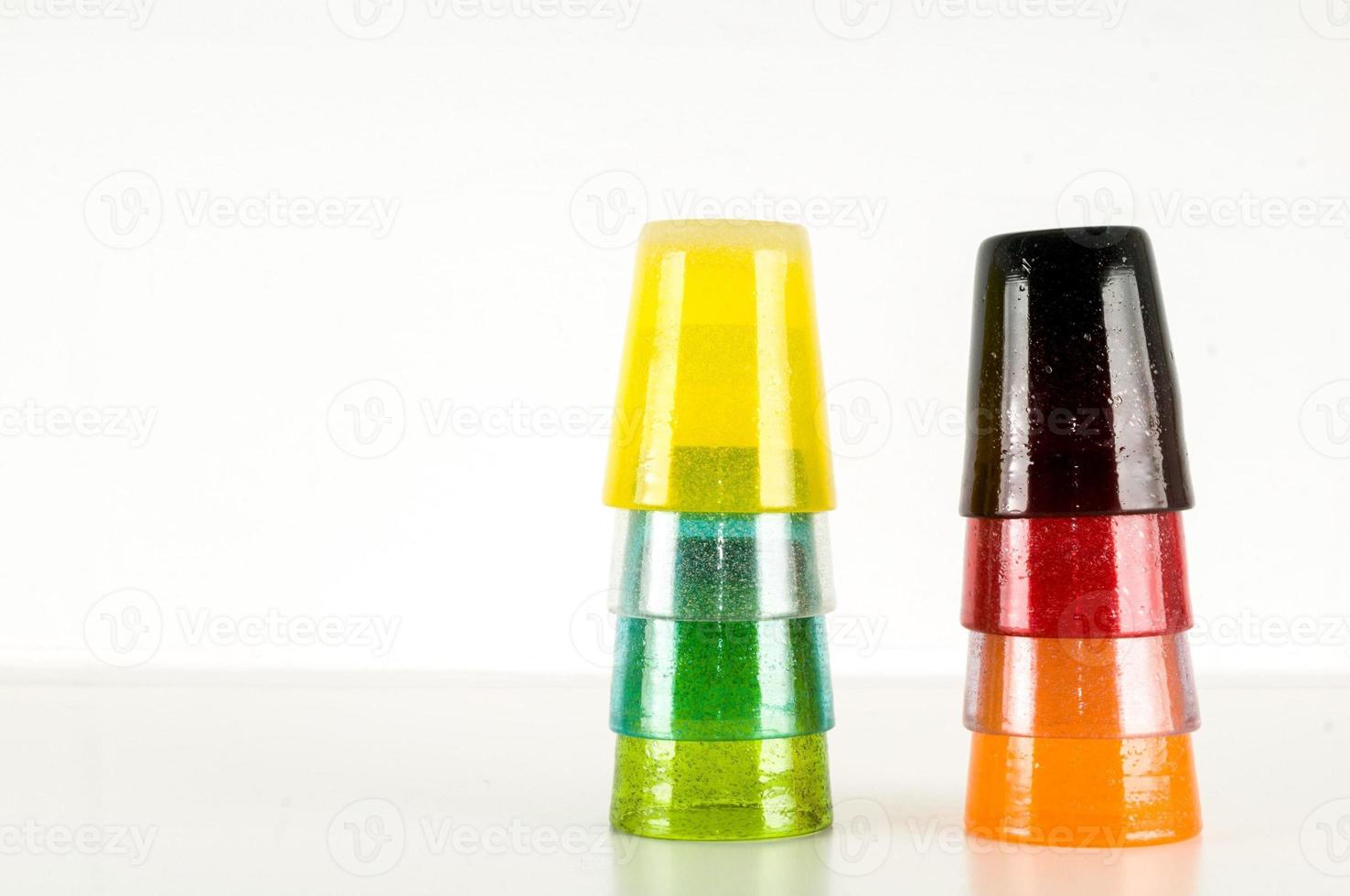 Colorful plastic cups photo