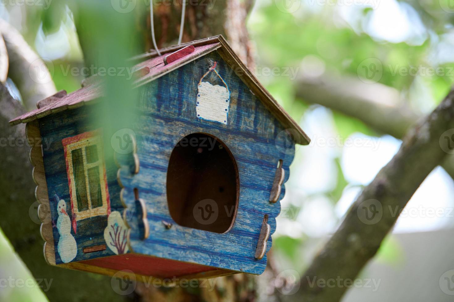 Birdhouse on tree photo