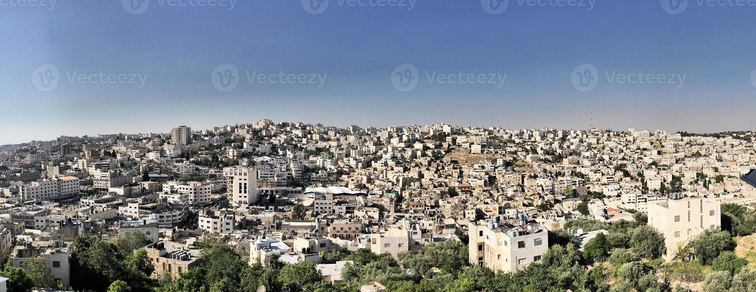 A panoramic view of Hebron in Israel photo