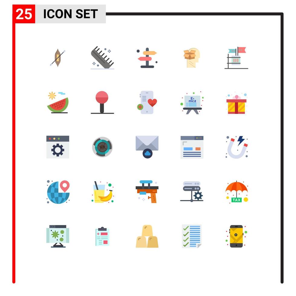 25 iconos creativos signos y símbolos modernos de datos masculinos salón unbox road elementos de diseño vectorial editables vector