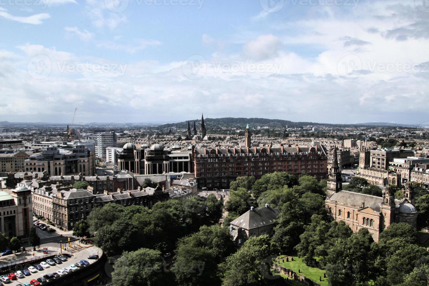 A panoramic view of Edinburgh in Scotland photo