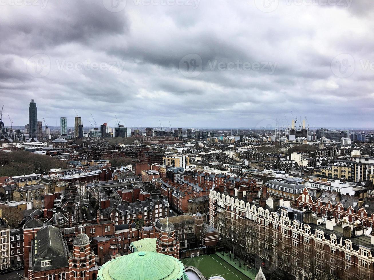 An aerial view of London photo