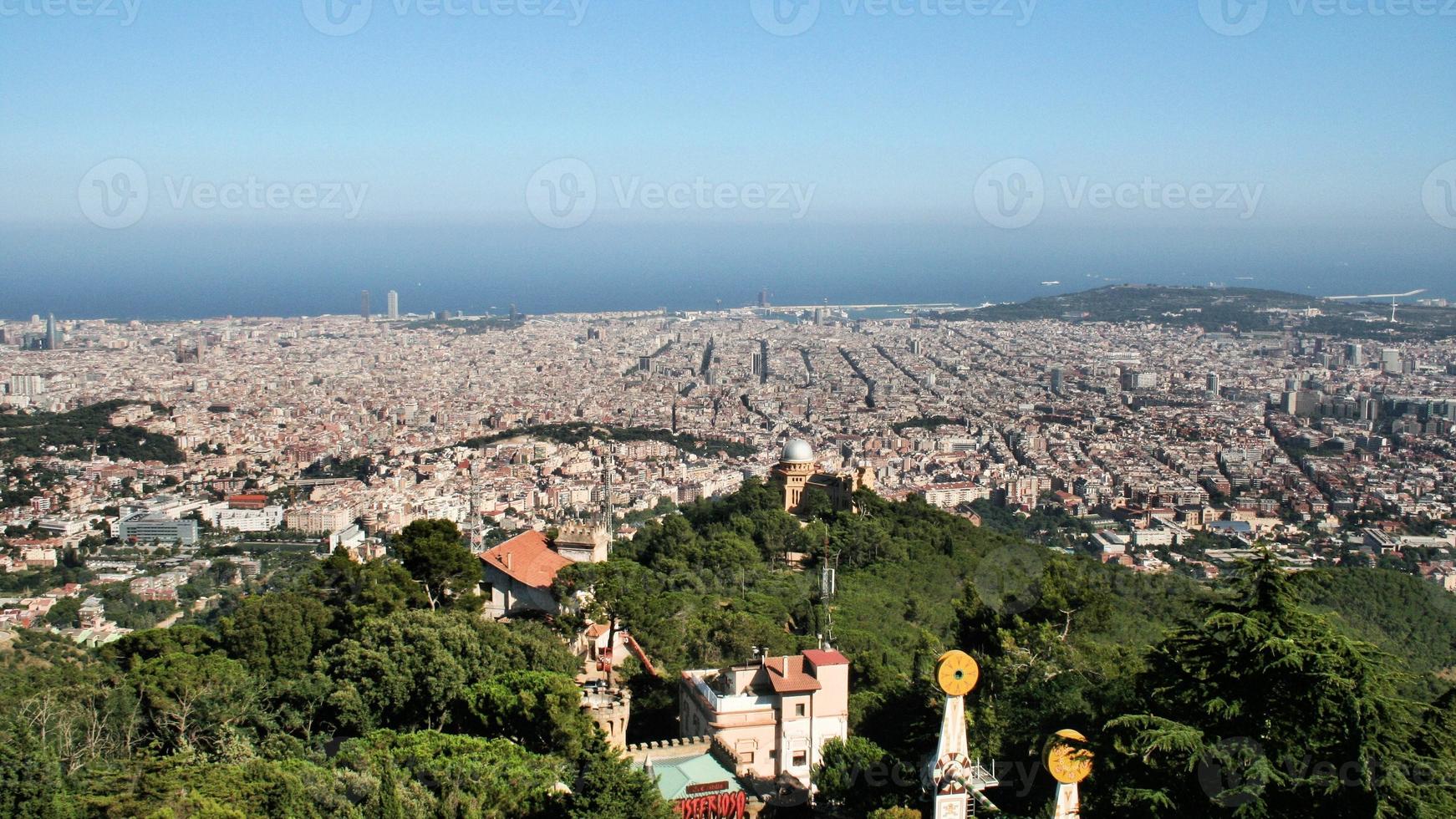 An aerial view of Barcelona photo