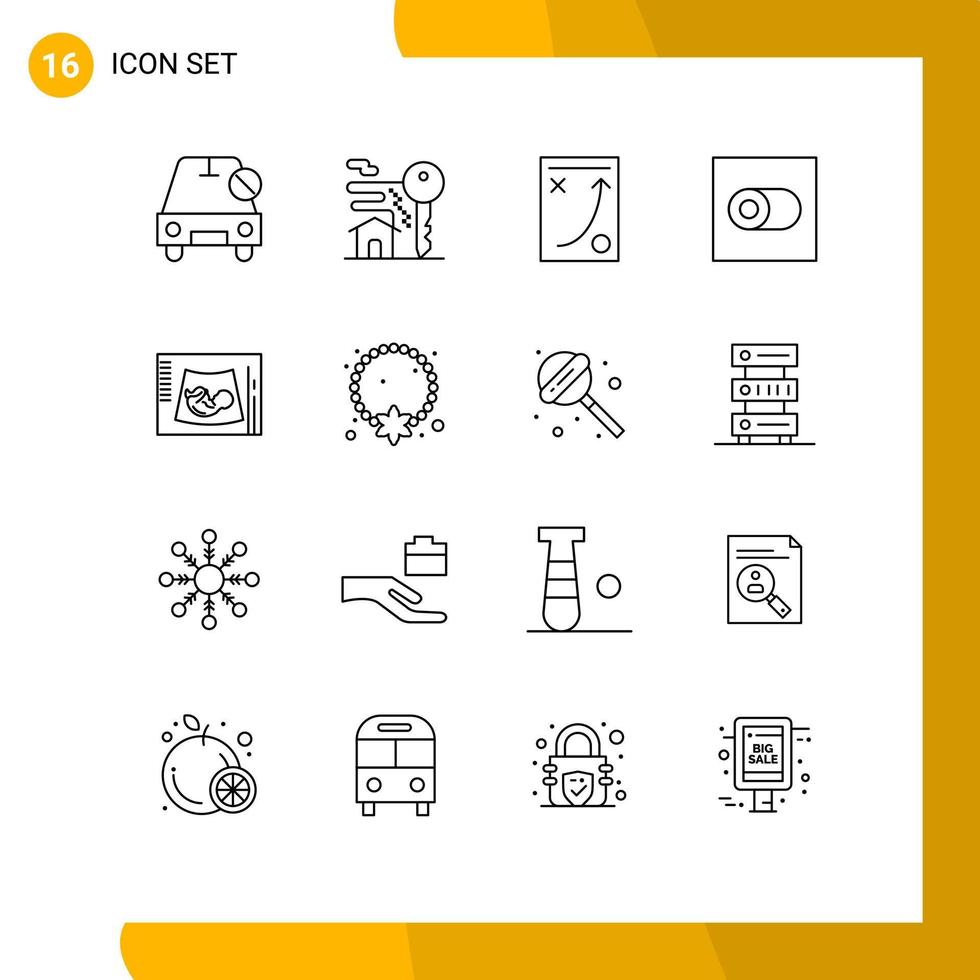 16 Creative Icons Modern Signs and Symbols of maternity switch real estate control strategy Editable Vector Design Elements